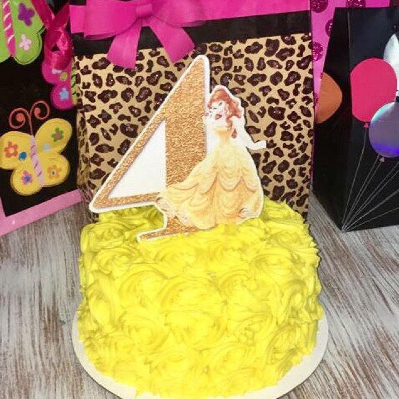 Belle Cake Topper Disney Princess BELLE Cake Topper Princess | Etsy