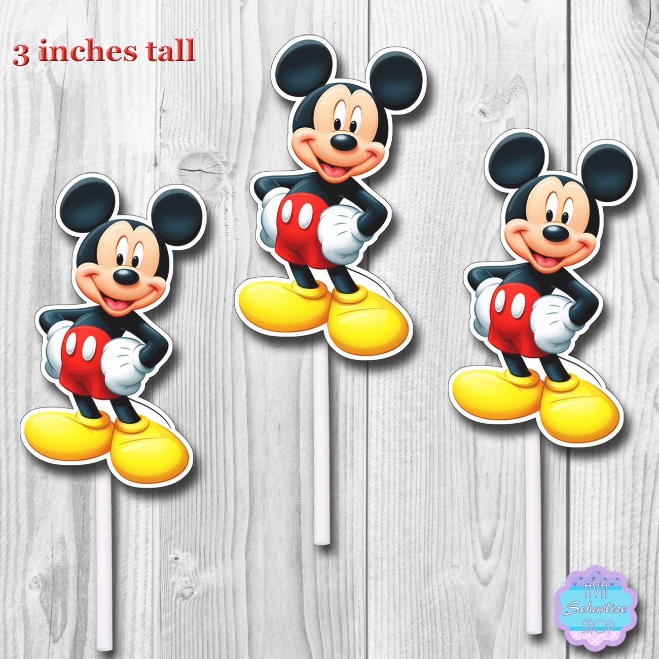 Mickey Mouse Cupcake Toppers Cupcake Picks INSTANT DOWNLOAD Etsy
