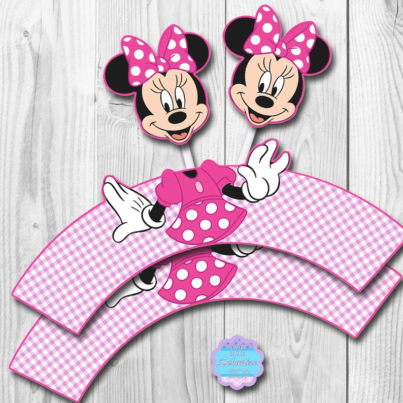 Minnie Mouse Cupcake Wrapper and Topper Cupcake Liner Etsy