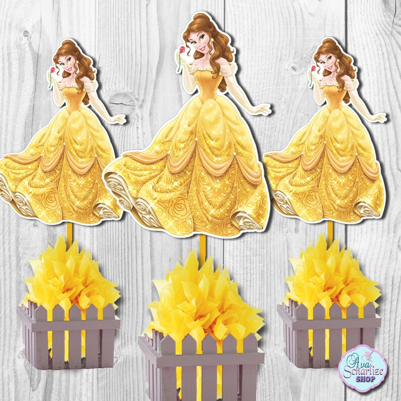 Disney Princess BELLE Cake Topper Princess Belle Centerpiece | Etsy