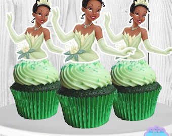 12pcs Princess and the Frog   Cupcake Topper Princess Tiana