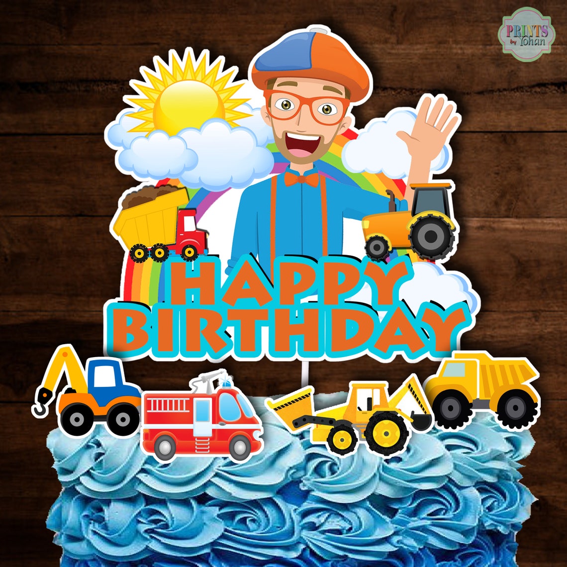 BLIPPI Cake Topper and Cupcake Topper Set BLIPPI Cake Etsy