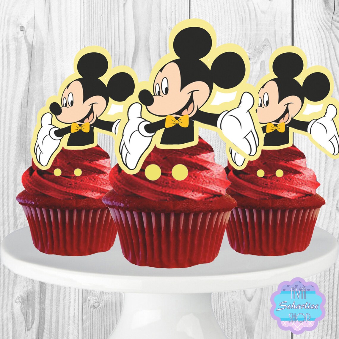 PRINTABLE Mickey Mouse Cupcake Toppers Cupcake Picks INSTANT | Etsy