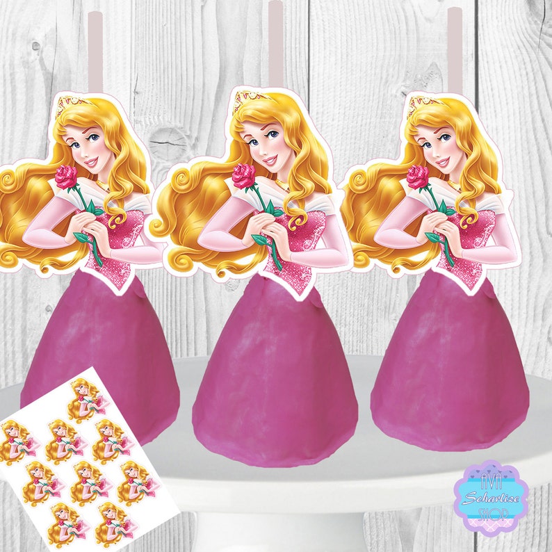 AURORA Sleeping Beauty Cake Pop Toppers Cupcake Toppers Etsy