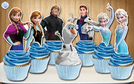Disney Frozen Cupcake Toppers Disney Frozen Cupcake Picks Etsy