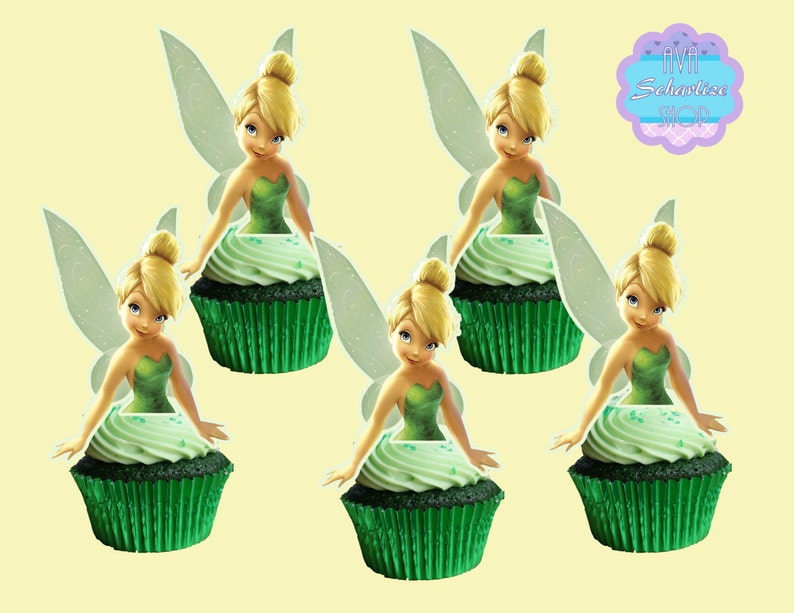 Tinkerbell Cupcake Toppers Cupcake Picks DIGITAL FILE You Etsy
