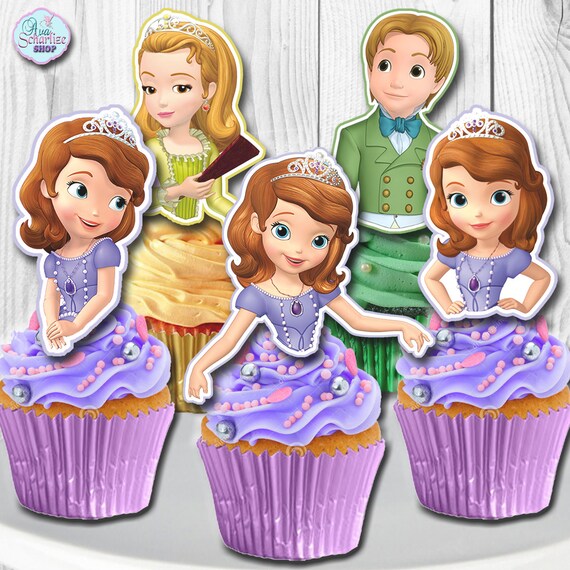 Sofia The First Cupcake Toppers Sofia The First Cupcake Etsy
