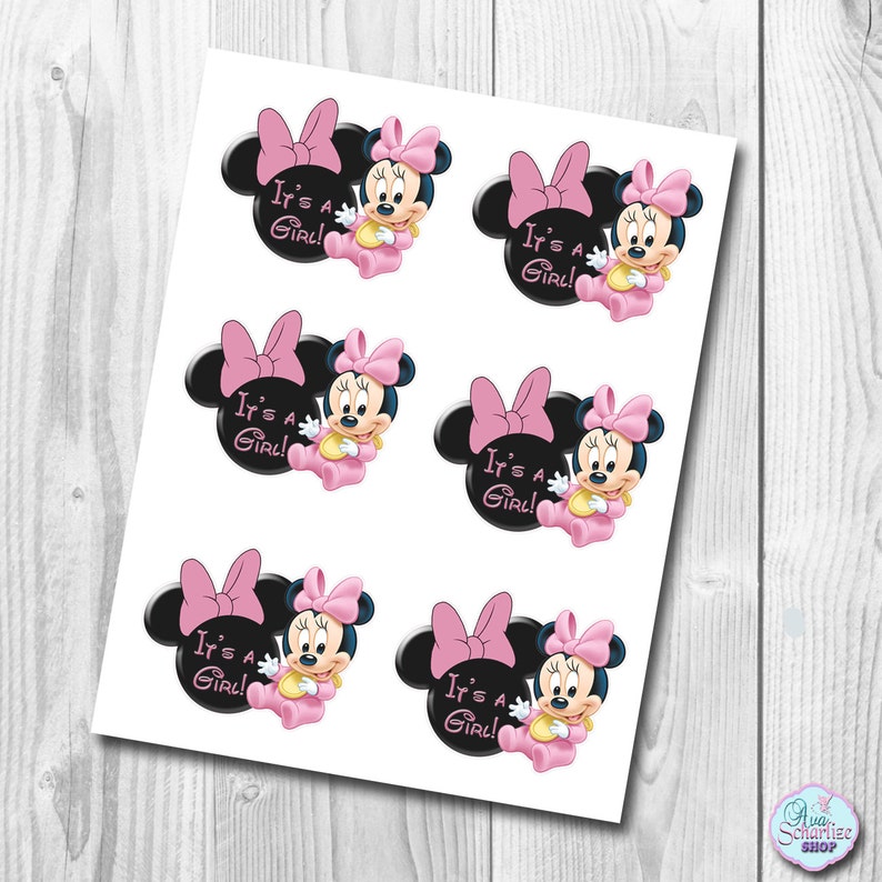 Baby Minnie Mouse Cake Topper and Cupcake Topper Baby Shower Etsy