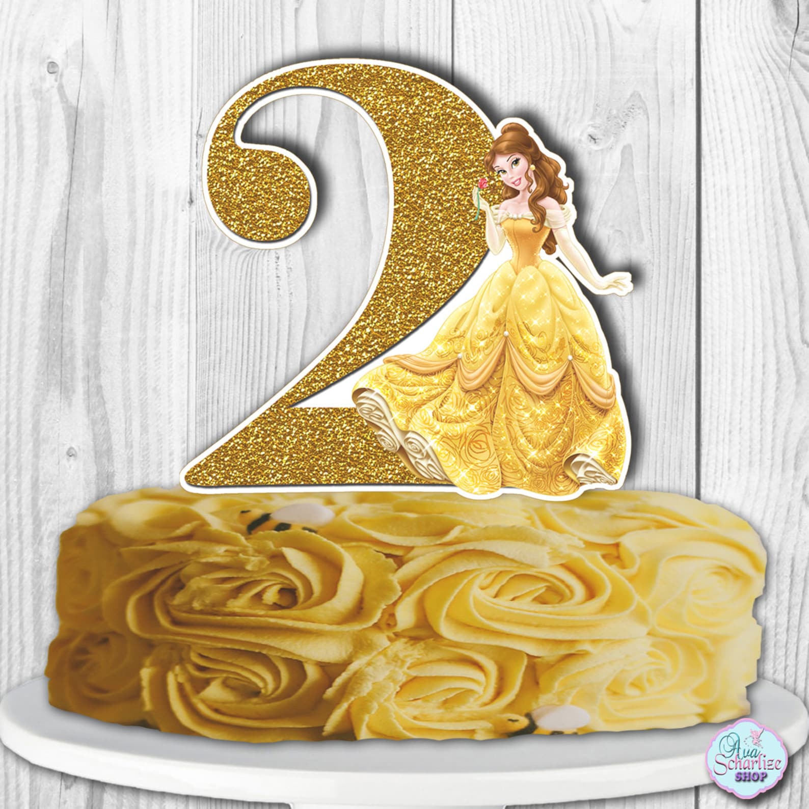 Belle Cake Topper Disney Princess BELLE Cake Topper Princess | Etsy
