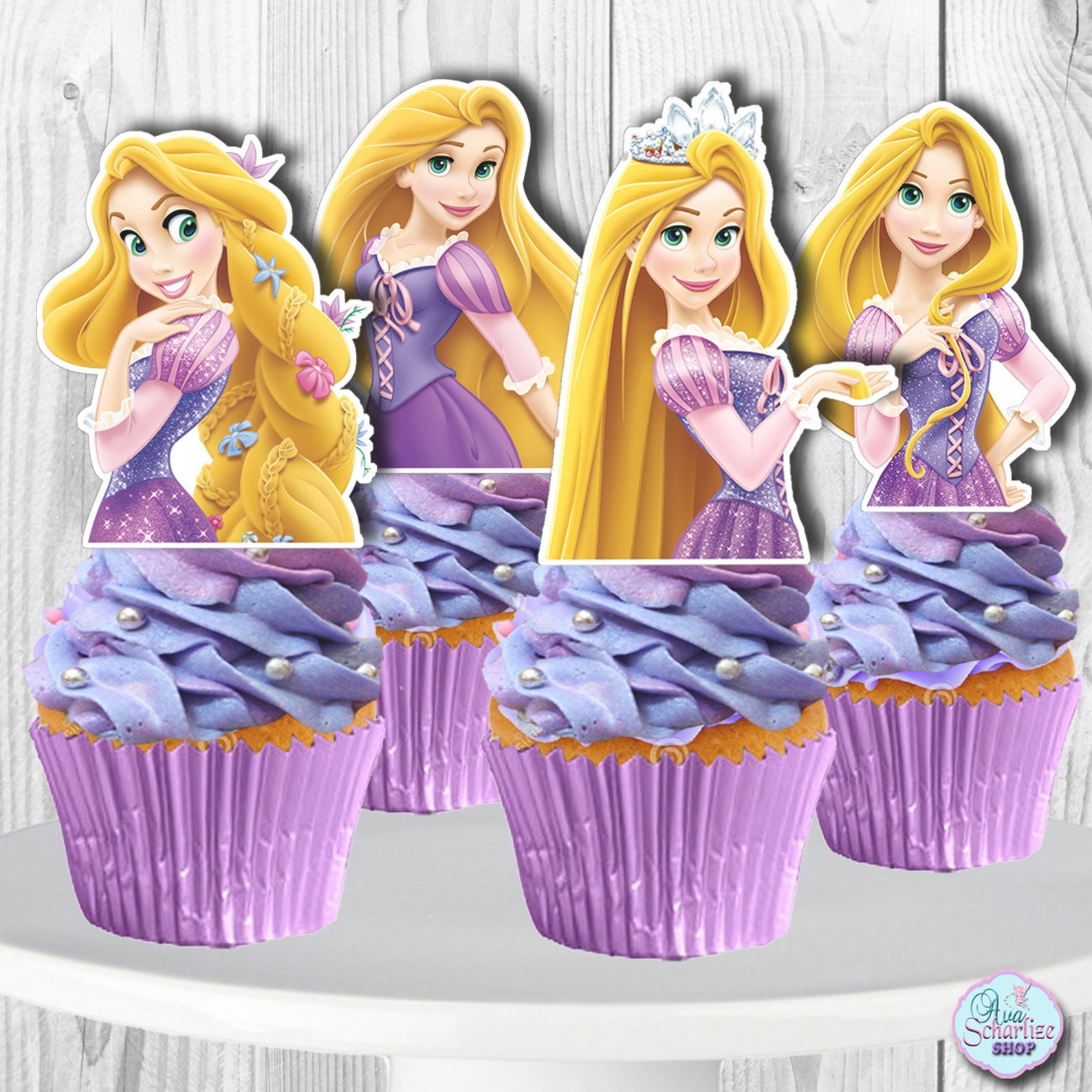 RAPUNZEL Cupcake Toppers Rapunzel Cupcake Picks 2 SIZES Etsy México