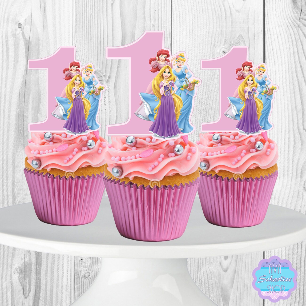 Disney Princess Cupcake Toppers Cupcake Picks YOU PRINT Etsy