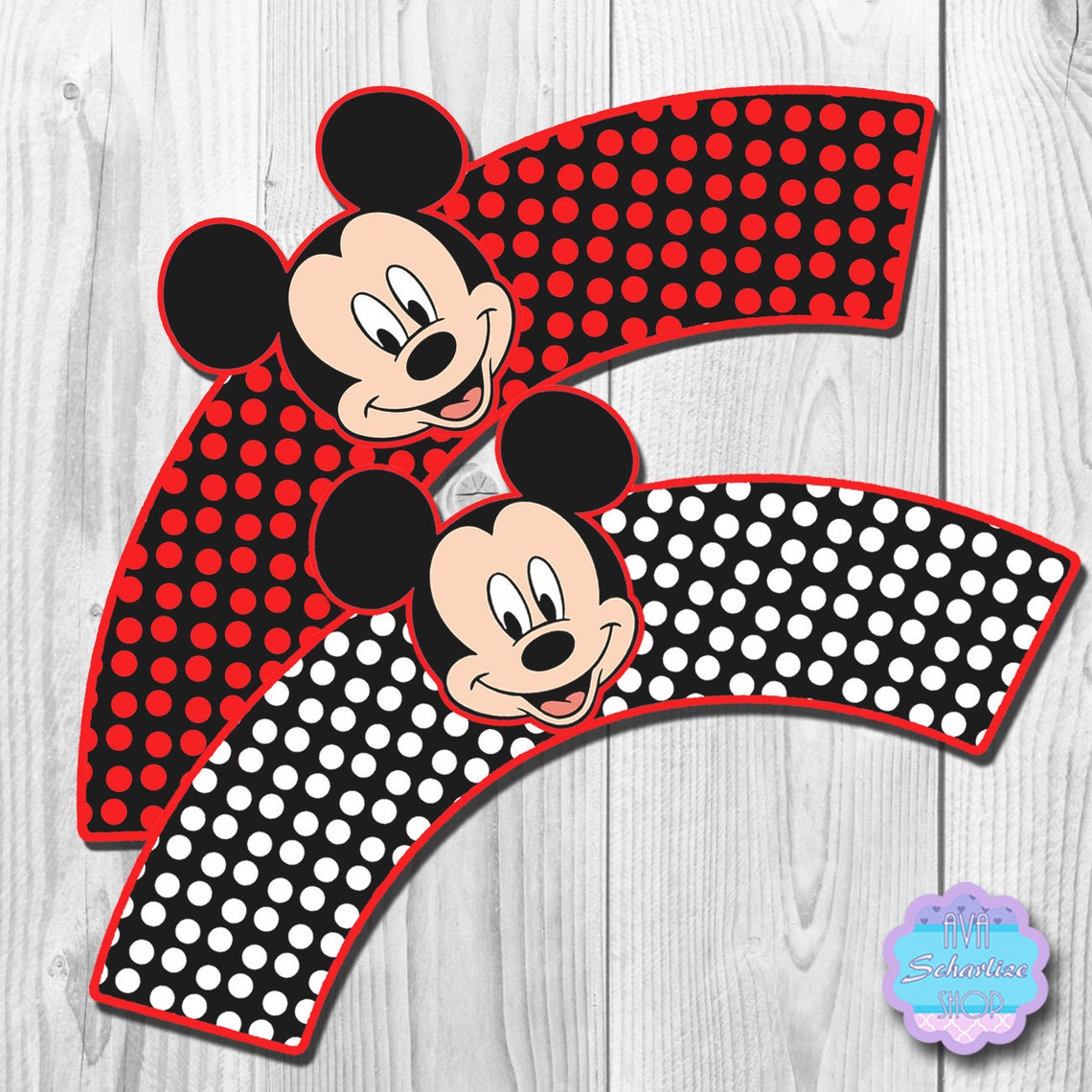 Mickey Mouse Cupcake Wrappers Cupcake Liners DIGITAL FILE Etsy
