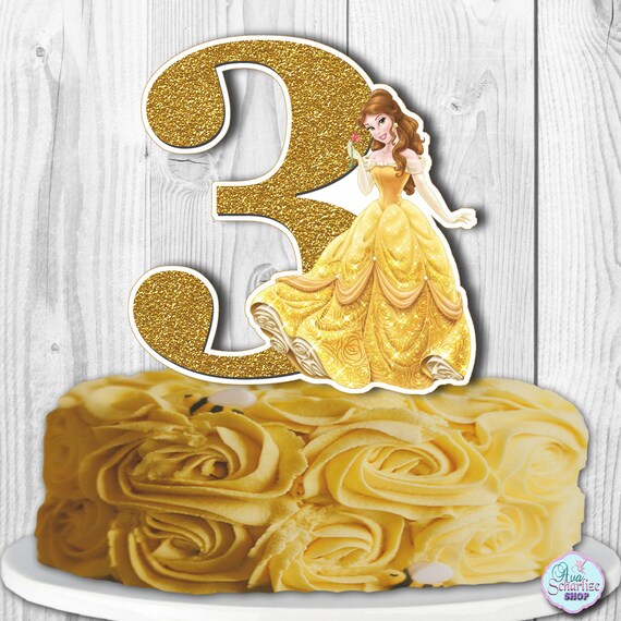 Belle Cake Topper Disney Princess Belle Cake Topper Princess Etsy