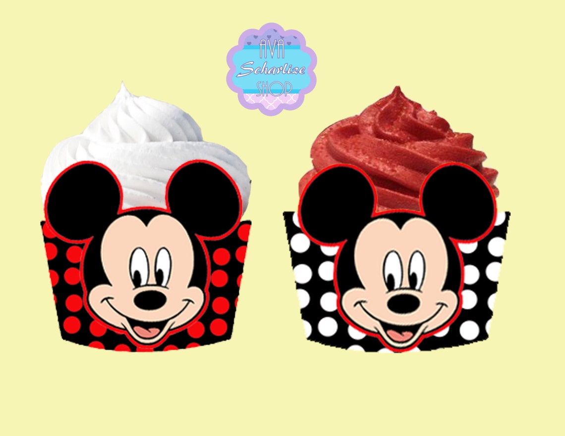 Mickey Mouse Cupcake Wrappers Cupcake Liners DIGITAL FILE Etsy