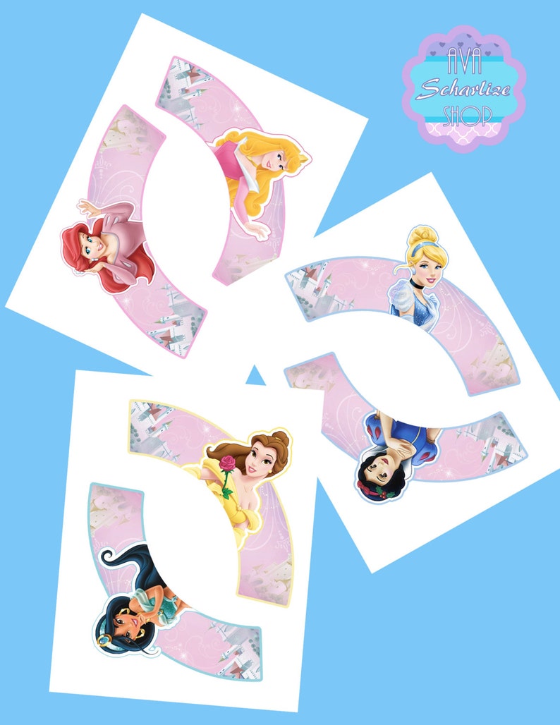 Disney Princess Cupcake Wrappers Cupcake Liners INSTANT | Etsy