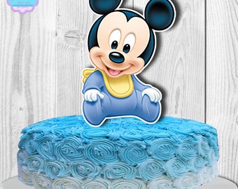 Baby Mickey Mouse Cake Topper Etsy
