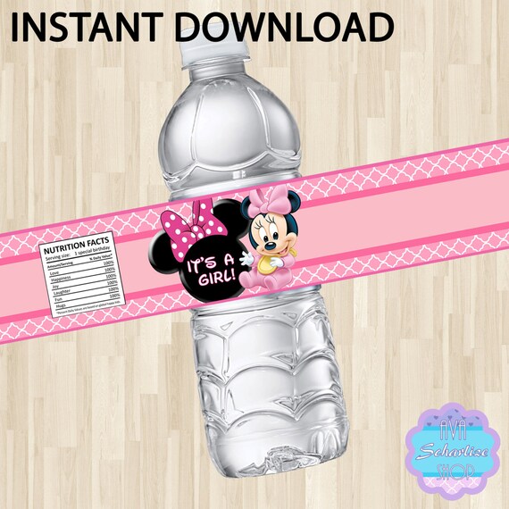 Etiqueta De Botella De Agua De Minnie Mouse Bebe Para Imprimir Etsy Etiqueta De Botella De Agua De Minnie Mouse Bebe Para Imprimir Etsy