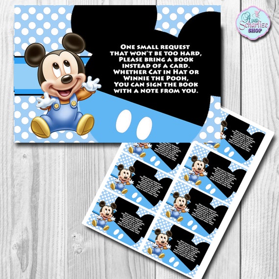 Baby Mickey Mouse Baby Shower Book Request Insert Baby Mickey Etsy Baby Mickey Mouse Baby Shower Book Request Insert Baby Mickey Etsy