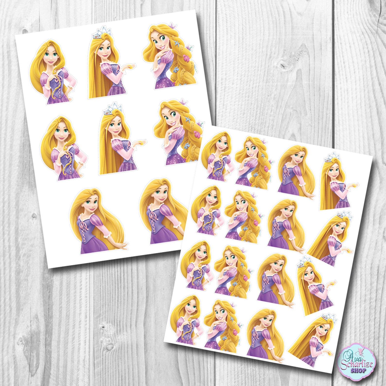 RAPUNZEL Cupcake Toppers Rapunzel Cupcake Picks 2 SIZES | Etsy México