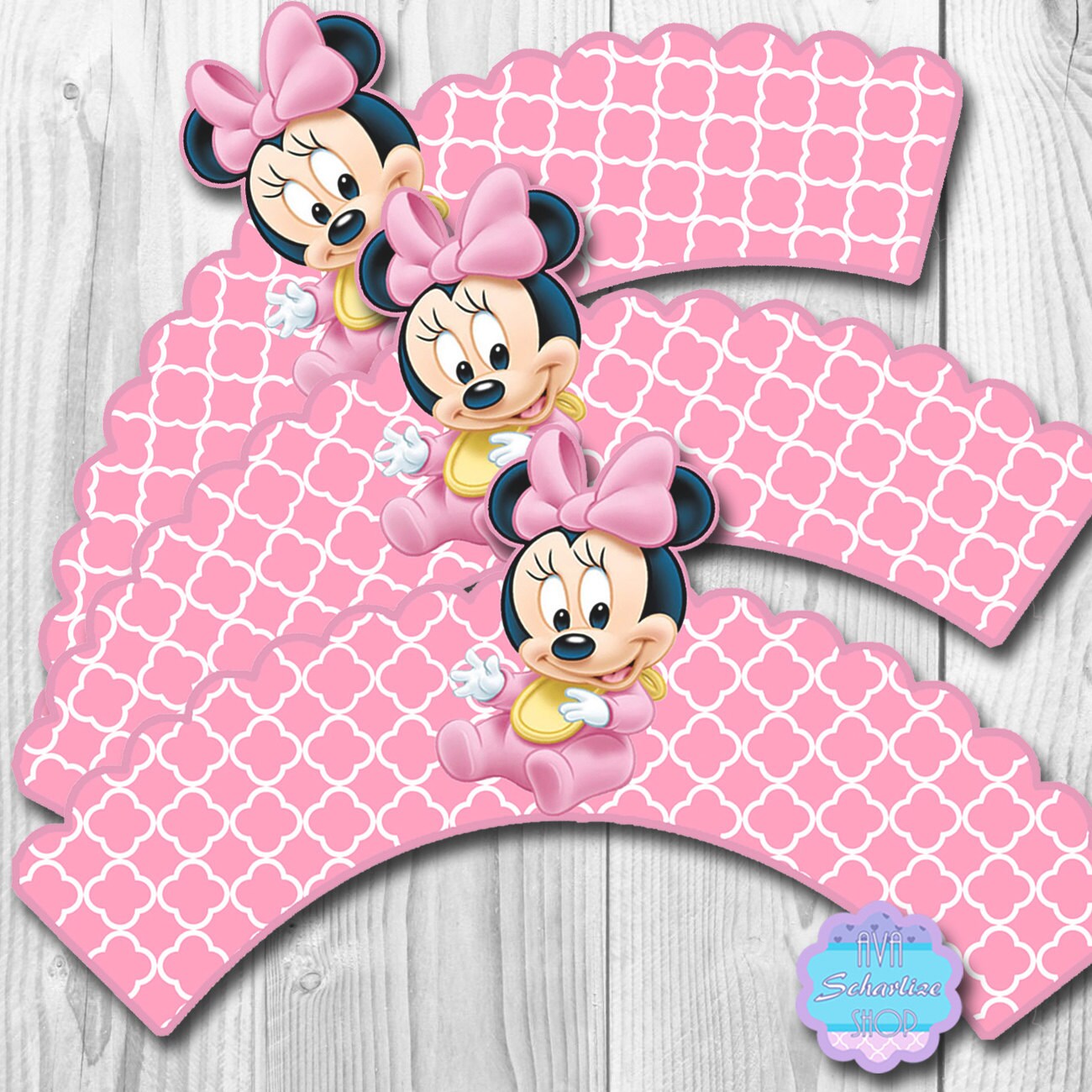 Baby Minnie Mouse Cupcake Wrappers Cupcake Liner DIGITAL