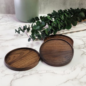 Walnut Minimalist Coasters for Dining and Tables.