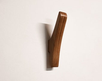 Walnut Floating 4.5" Coat Hook Peg Mid Century Modern Minimalist Storage, Clothing, Coat, Jacket, Bags and Towels in Home, Bathroom