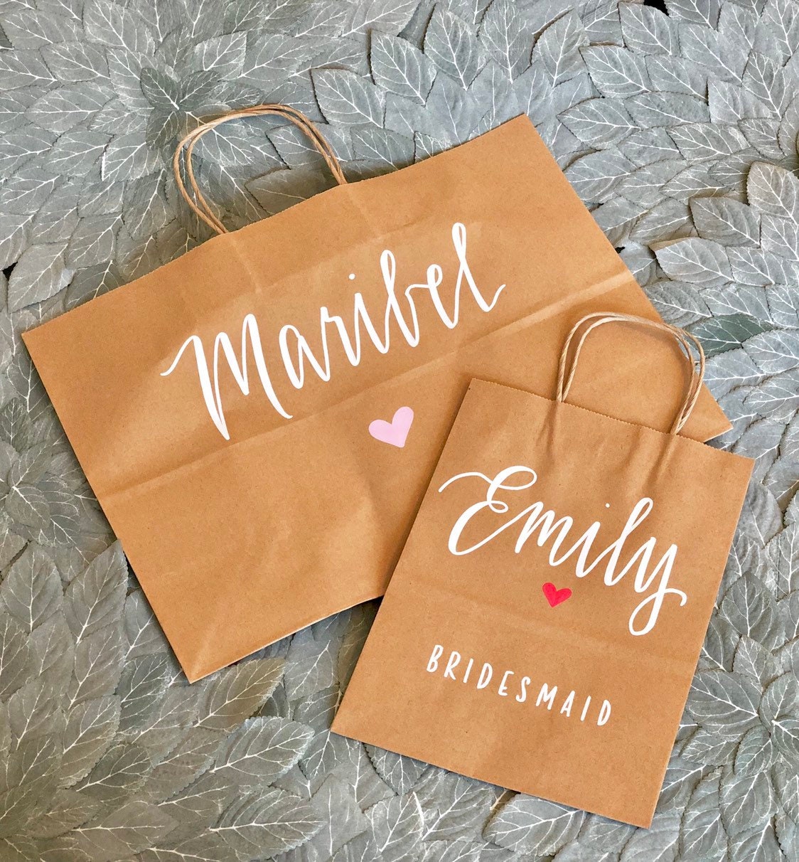 Personalized Gift Bags Medium or Large Brown Kraft