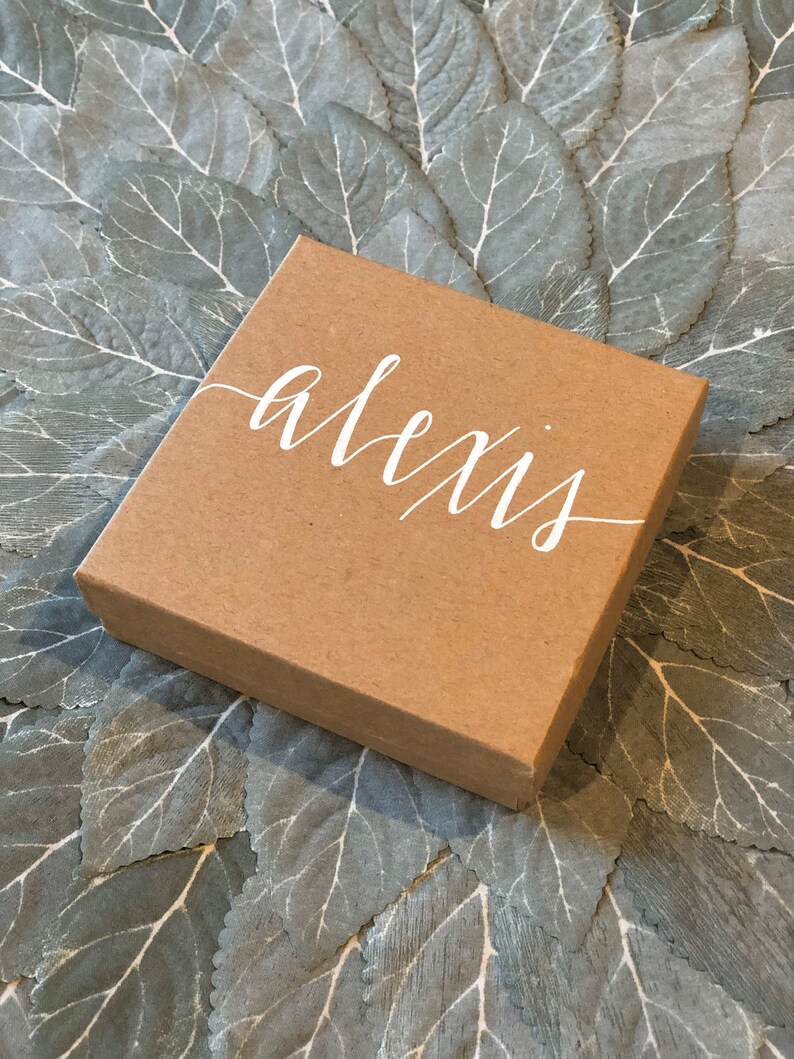 Small Personalized Gift Box Custom Brown Kraft Jewelry Gift Etsy