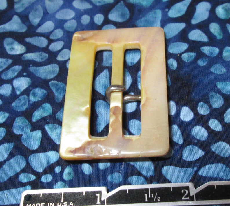 Vintage Large Rectangle White MOP Buckle