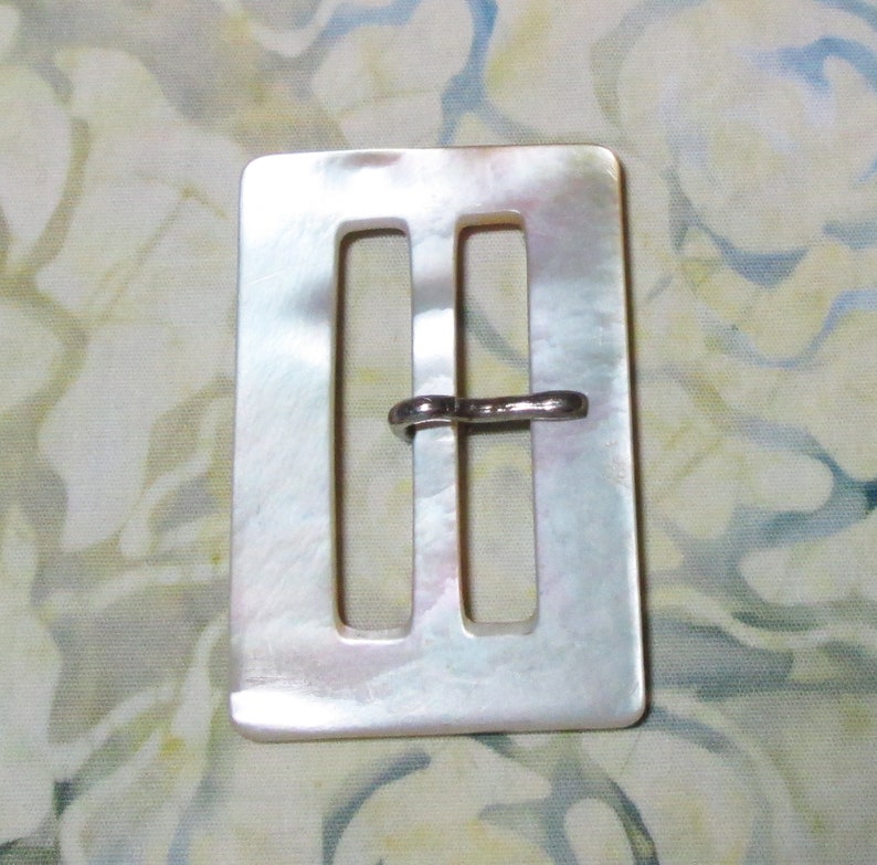Vintage Large Rectangle White MOP Buckle