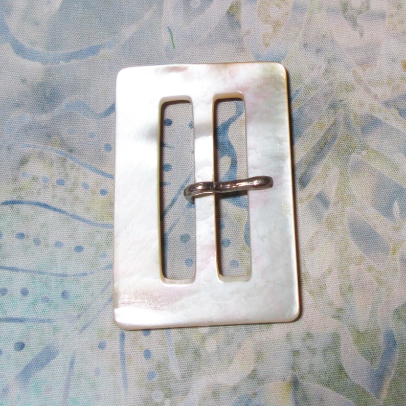 Vintage Large Rectangle White MOP Buckle