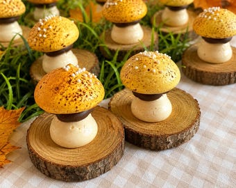 Mushroom Meringue Cookies: Chocolate Filled, Forest Party Cake Toppers