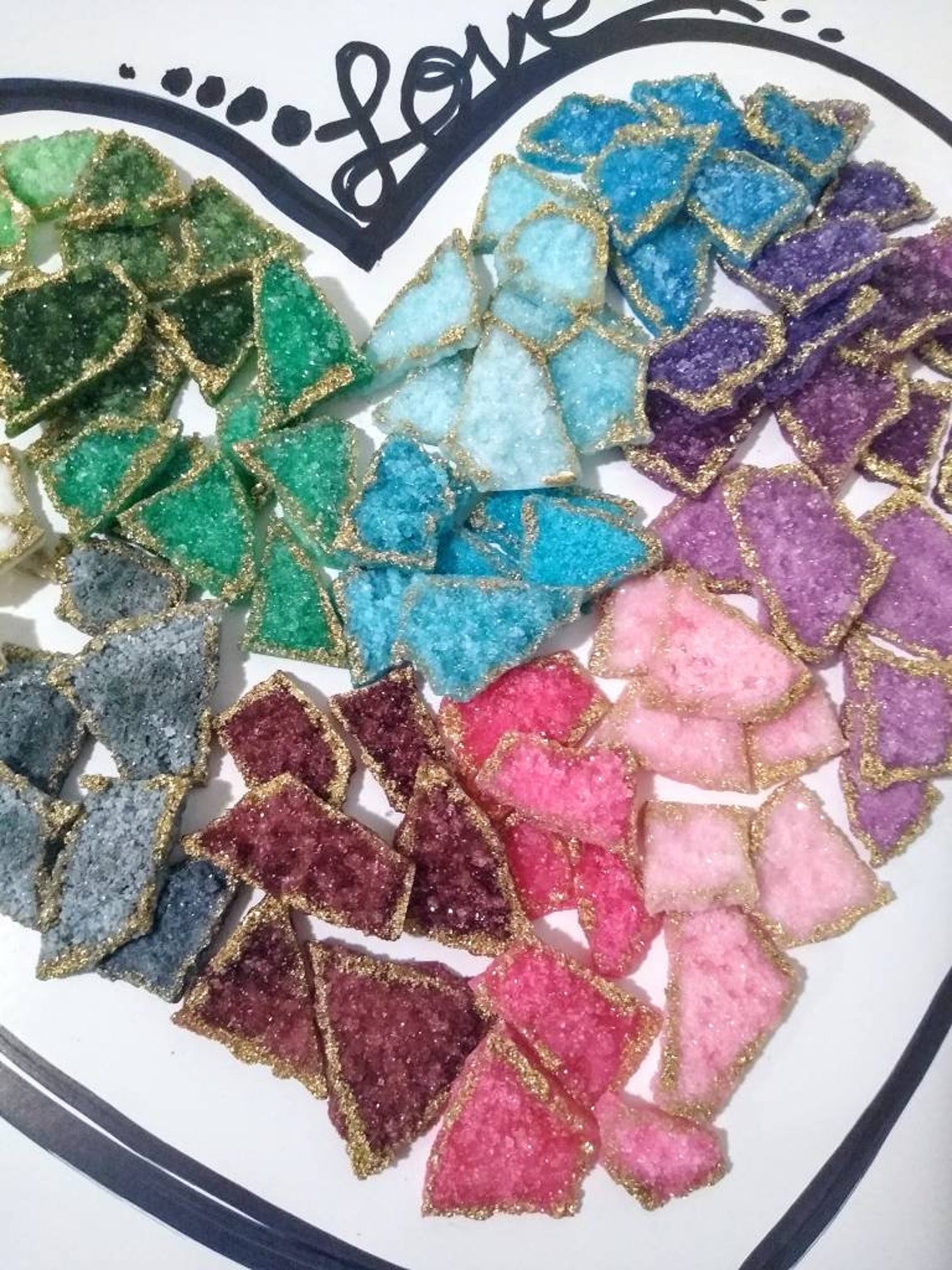 Edible Crystals Edible Geode Druzy Pure Sugar Created in a Etsy