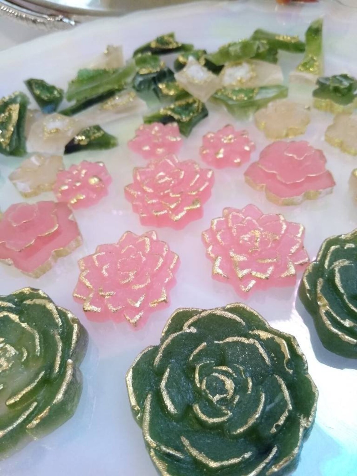 Rose or Succulent flower shaped Japanese kohakutou candy Etsy