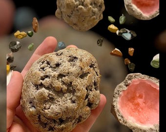 Edible Druzy Geode Candy, Chocolate Oregon Thunder Egg, Breakable Crystal Surprise