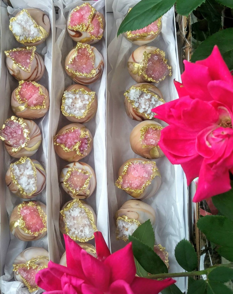 Gorgeous Chocolate Truffles Inspired by the Sedona Desert, Natural Geodes, Druzy, and Boho Neutral colors image 2