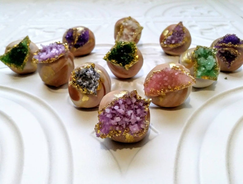 Gorgeous Chocolate Truffles Inspired by the Sedona Desert, Natural Geodes, Druzy, and Boho Neutral colors image 3