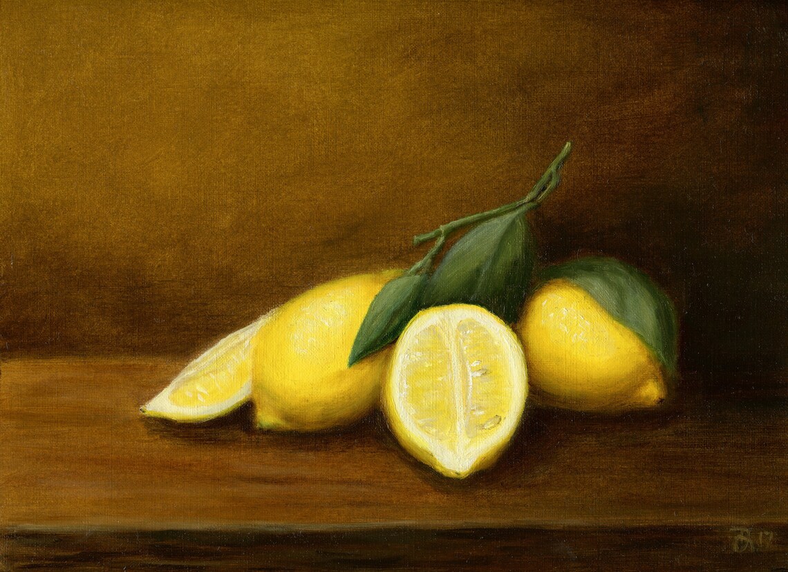 Lemons Stilllife Fine Art Giclee Print. Oil stilllife Etsy