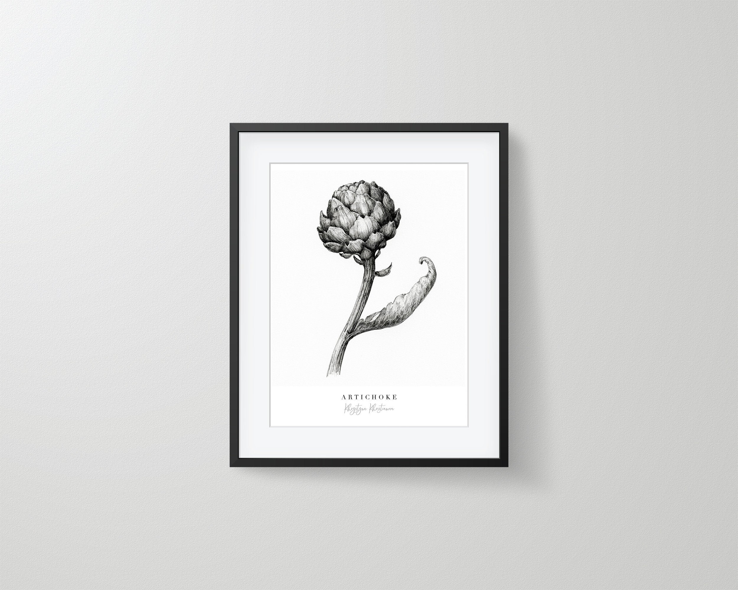 Printable Artichoke Print Flower Illustration Kitchen Food | Etsy