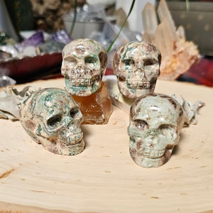 Rhyolitic Rhyolite Flower Green Jasper Skull Madagascar