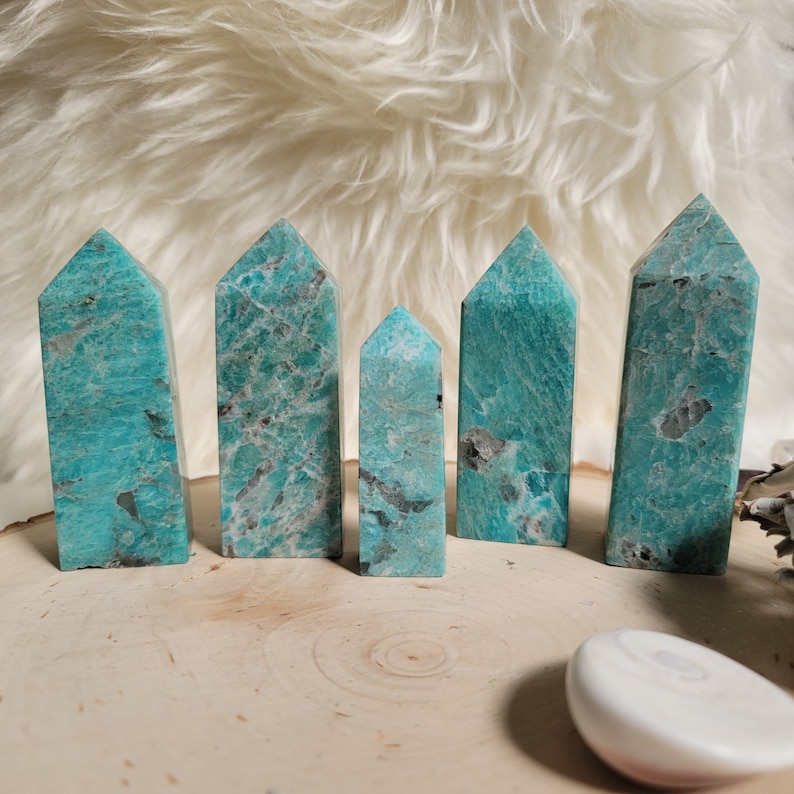 Amazonite With Smoky Quartz Towers Hope Optimism Positivity - Etsy