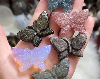 Butterfly Butterflies Spirit Totem Animal Familiar Fluorite Strawberry Quartz Obsidian Opalite