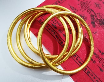 Original From Thai Bracelet Gold Leaf Temple Bangles Bring Love Happiness Wealth Blessed Buddha Amulet Perfect Charm Lover Gift for Her