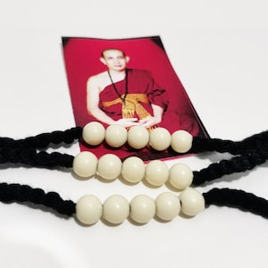 Seltene Schwarze Sai Sin Heilige Thai Armband Lope Gesegnete Tempel Armreifen Schützen Magie Geld Macht Gesegneter Buddha Amulett Charme Perfekte Talismane