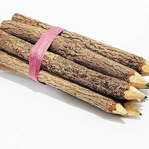 Twig Pencils Bark Wood Stationery Crafting Supplies Christmas Tree Decorate Perfect Gift Eco Friendly Handcrafted Drawing