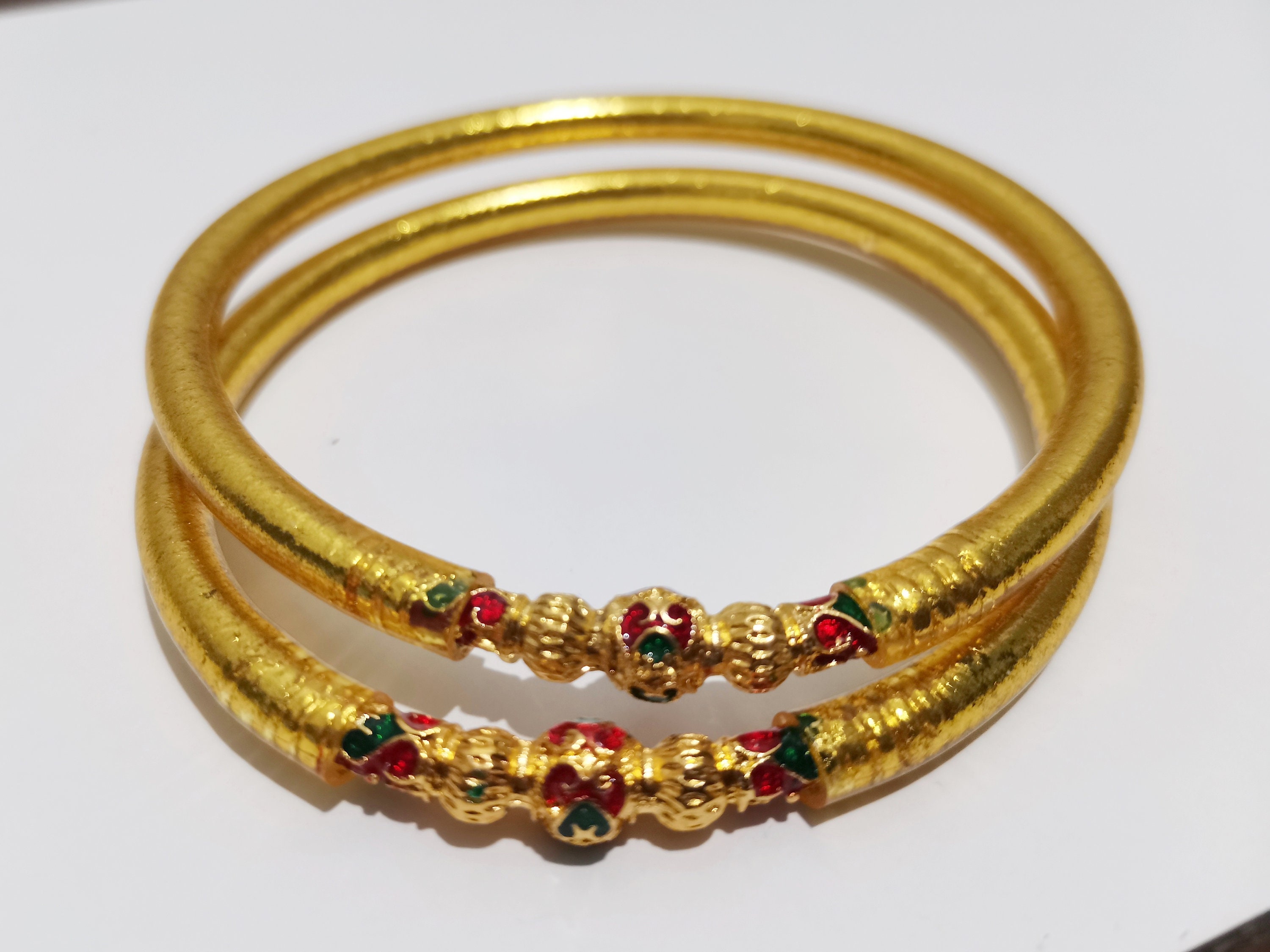 Original Thai Bracelet 24k Gold Leaf Temple Bangles Bring Love Etsy UK