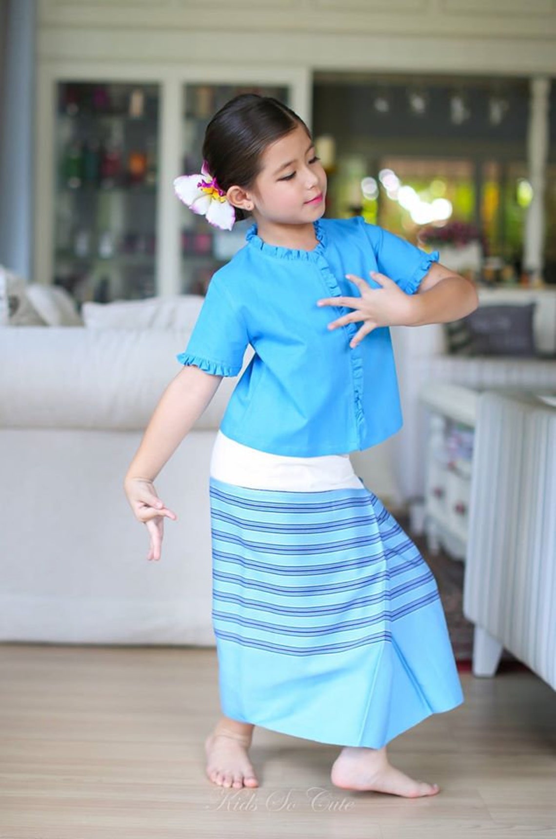 Thai Traditional Dress Kids Clothes Cotton Dress Clothes Fancy Etsy