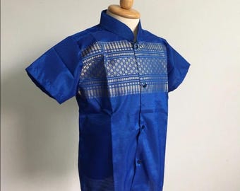 Kids Shirt Thai Traditional Boys Clothes Asian Festival Party Wedding Dress Up Temple Merit multicultural day