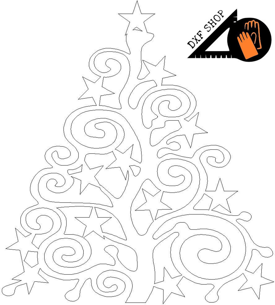 Christmas Tree Dxf Files for Laser Cnc Machine Etsy