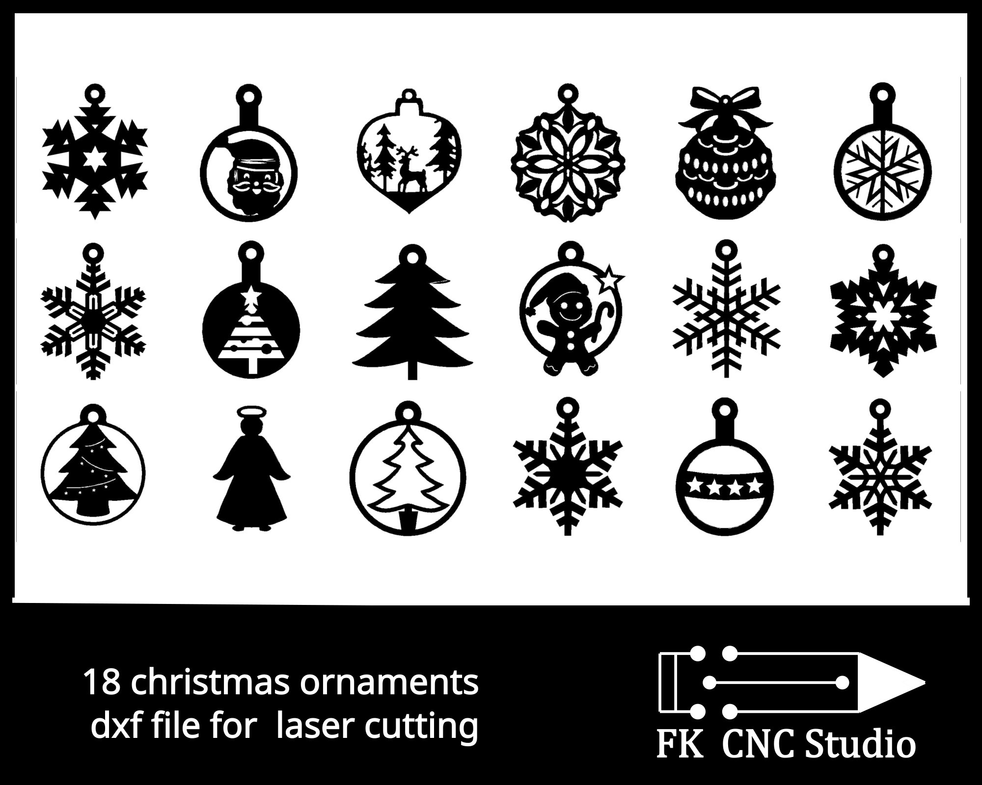 18 Christmas Ornaments for Laser DXF Files - Etsy